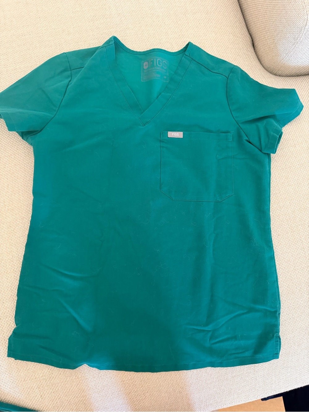 Figs Catarina Women's Scrub Top in Forest Green - Picture 2 of 4
